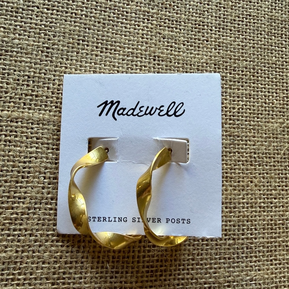 Madewell Gold Hoop Earrings NWT